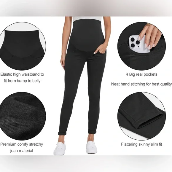Women's Maternity Jeans Over Belly - Picture 2 of 5